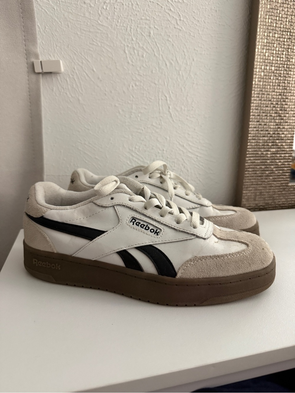 Reebok Off-White, Black & Brown Retro Sneakers